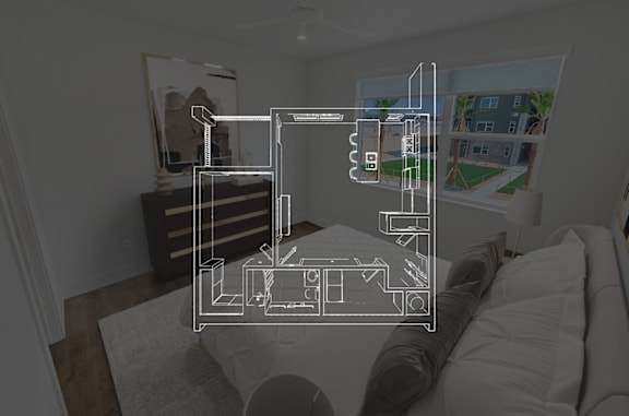 1X1 Floorplan at The Ash Overlay