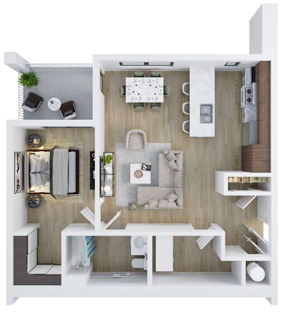 1X1 Floorplan at The Ash