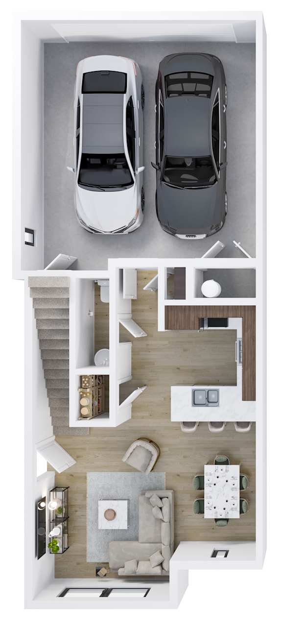 3 Bedroom Bottom Floor Townhome at The Ash