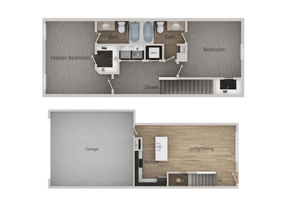 Two Bedroom, Two Bathroom Townhome at Sage Apartments and Townhomes, American Fork, UT