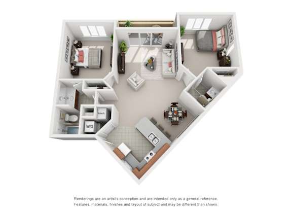 A floor plan of a house with labeled rooms.