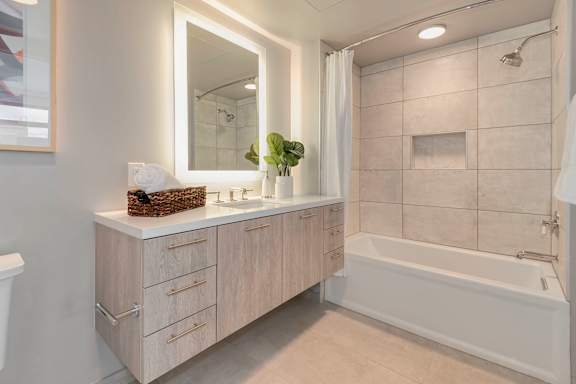 Spa-inspired Bathrooms with Backlit Mirrors