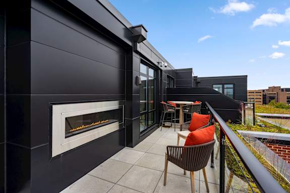 Outdoor Resident Lounge with Fireplace