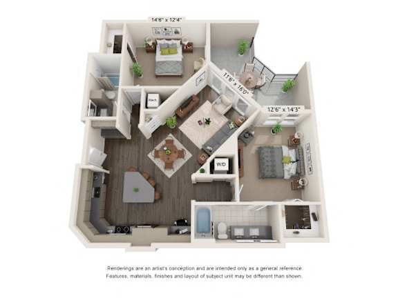 a 1 bedroom floor plan  villas at spring creek