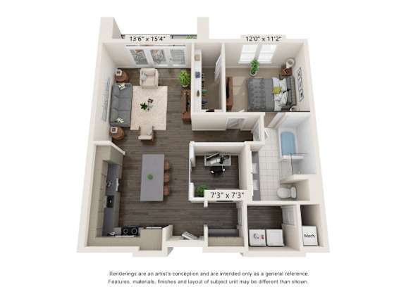 a floor plan is shown with a bedroom and a living room
