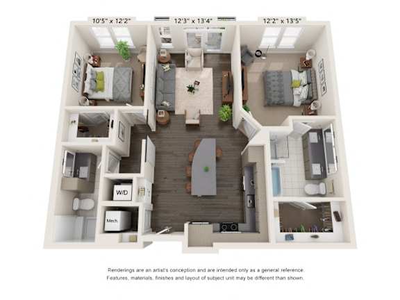 a 1 bedroom floor plan  villas at spring creek