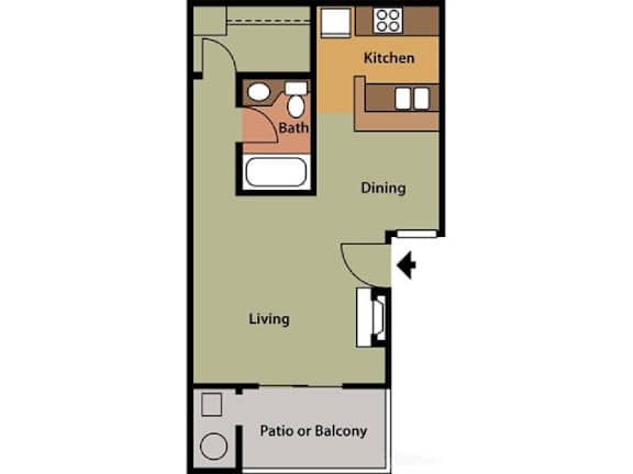 Studio 1 bath at Chaparral Apartments , West Palmdale, CA