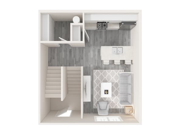 Kitchen and living space