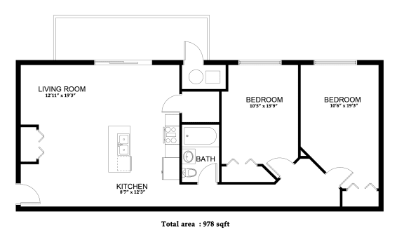 2 Bed/1 Bath Apartment