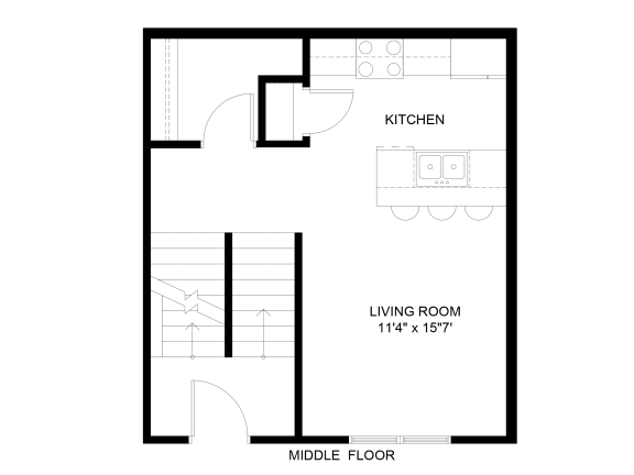 Kitchen and living area
