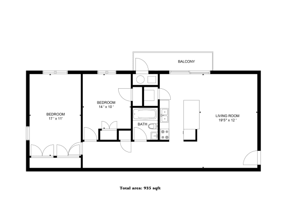 2 Bedroom/1Bath Apartment (Right side)