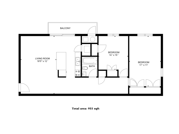 2 Bedroom/1Bath Apartment (Left side)