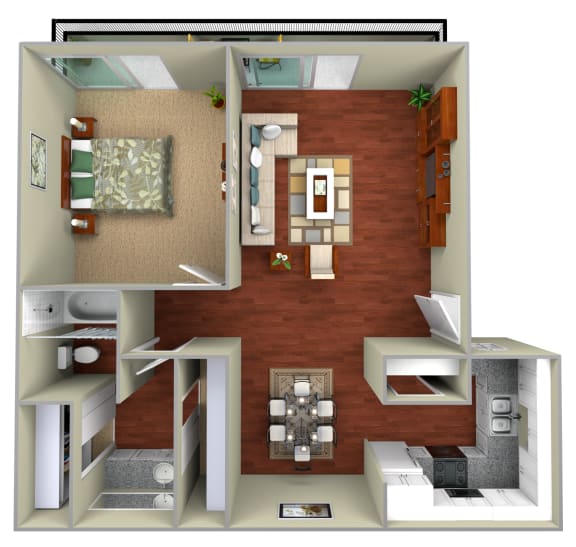 Floor Plan  1-Bedroom Floorplan Layout