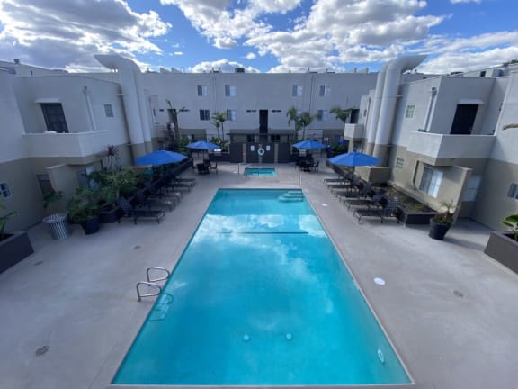 a view of the pool at the ace hotel  swim club