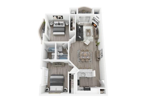 bedroom floor plan | village on the lakes apartments
