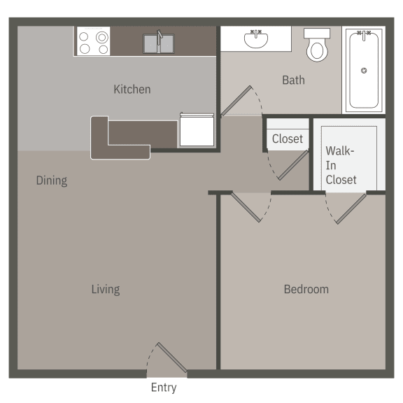 a plan of a living room with a kitchen and a bedroom