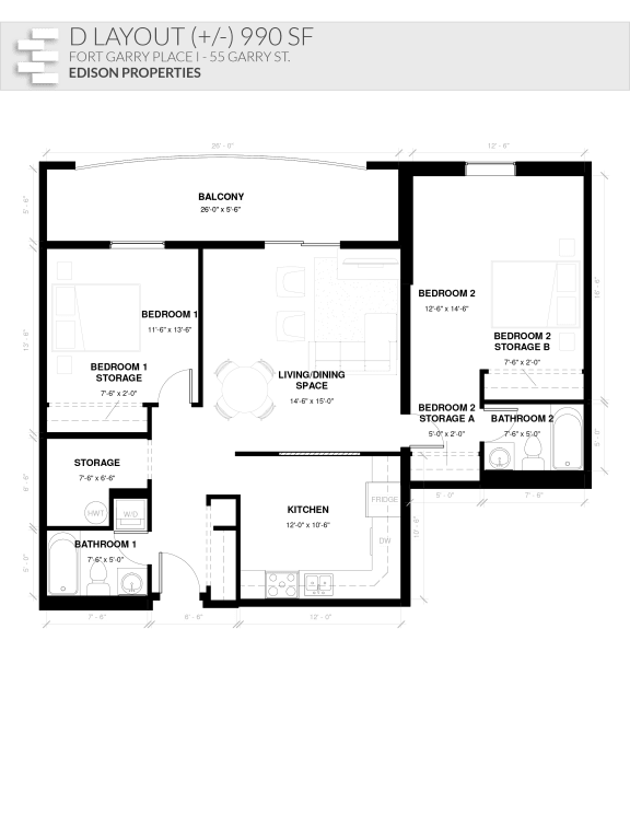 Floor Plans of Fort Garry Place I in Winnipeg, MB