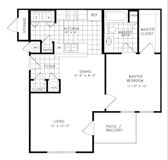 A black and white image of a floor plan for a house.