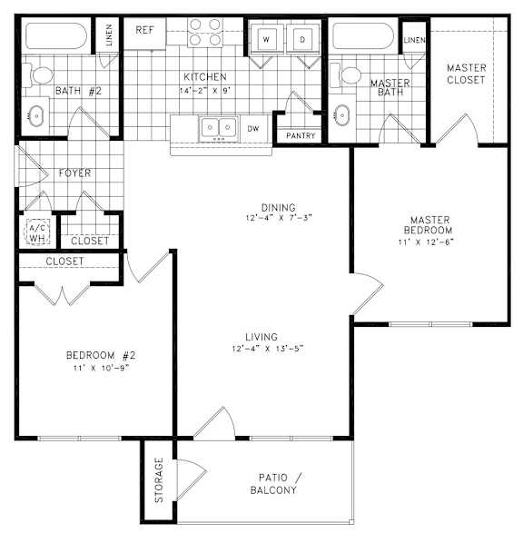 A black and white floor plan of a house with labeled rooms.
