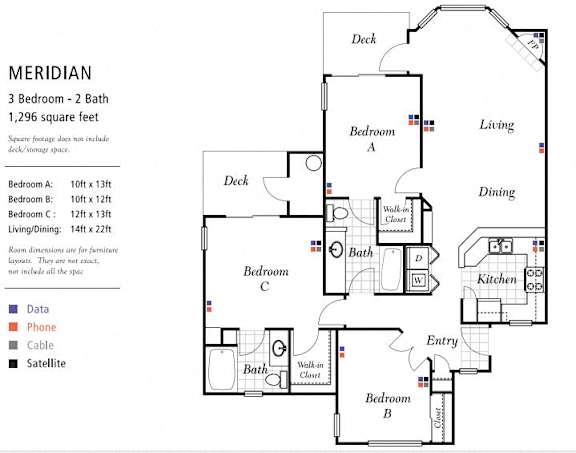 3 bed 2 bath Floorplan at Wilsonville Summit Apartments, Wilsonville , Oregon
