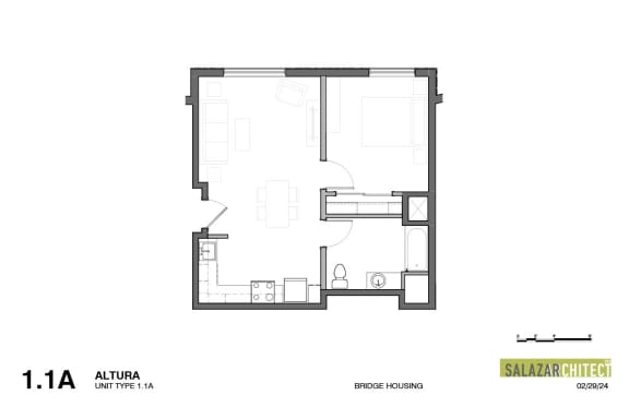 a floor plan of a house with a bedroom and a living room