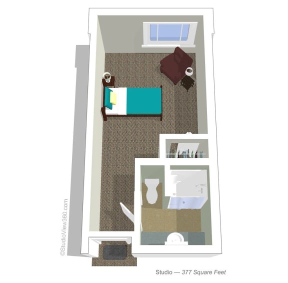 Floor Plan  Studio Floor Plan at Cogir of Bothell Memory Care, Bothell, WA, 98011