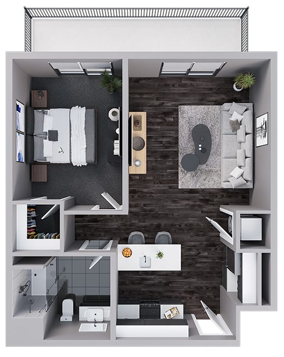 A26-1-Bedroom-1-Bathroom Floor Plan A26-1-Bedroom-1-Bathroom Floor Plan at Stadium Lofts, Kannapolis