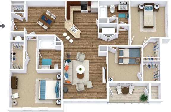 Fairfield Level 1 Floor Plan at Overall Creek, Murfreesboro, Tennessee
