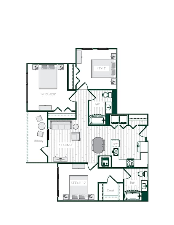 The Cabarrus Floor Plan at Vida Kannapolis, Kannapolis, 28081