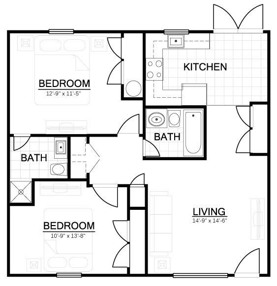 2 bed 2 bath