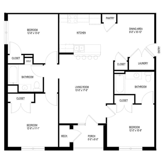 a black and white floor plan of a house