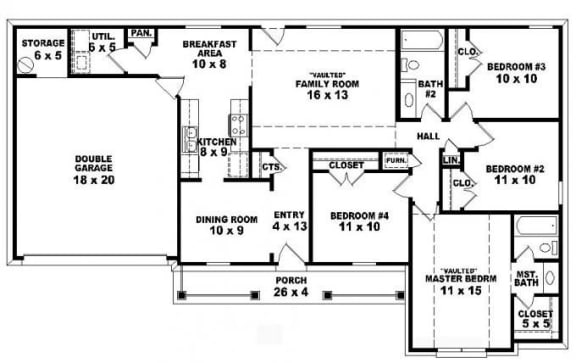 Four Bedroom Floor Plan