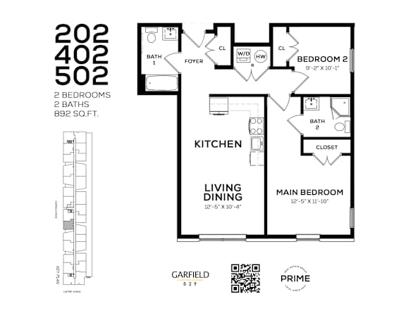 202 Floor Plan at 829 Garfield, Jersey City, 07305