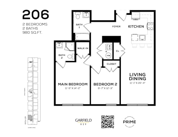 206 Floor Plan at 829 Garfield, Jersey City, NJ