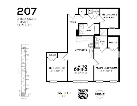207 Floor Plan at 829 Garfield, New Jersey