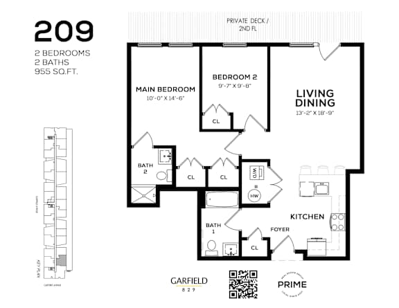 209 Floor Plan at 829 Garfield, Jersey City, 07305