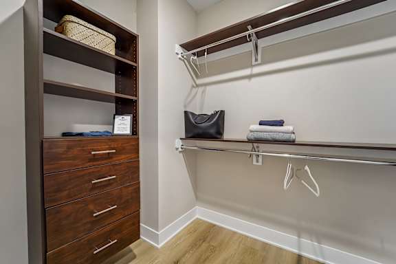 Walk-in Closet with Custom Shelving