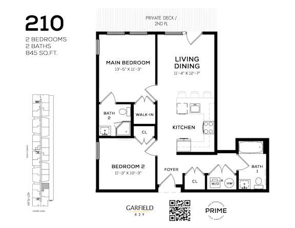 210 Floor Plan at 829 Garfield, Jersey City, NJ