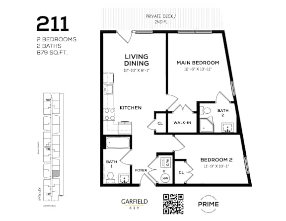 211 Floor Plan at 829 Garfield, Jersey City