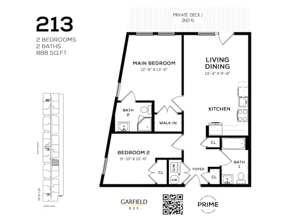 213 Floor Plan at 829 Garfield, Jersey City, NJ 07305