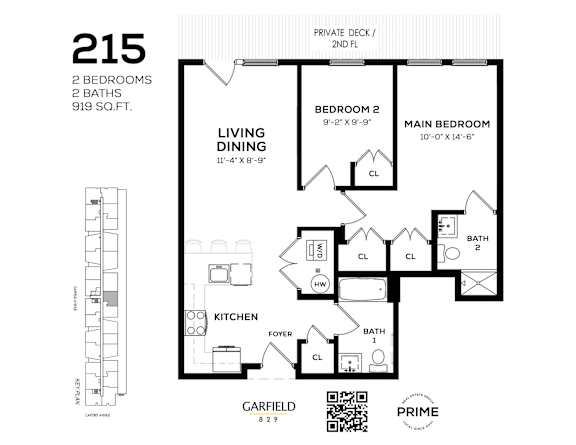 215 Floor Plan at 829 Garfield, New Jersey, 07305