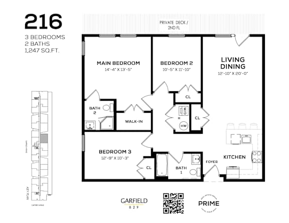 216 Floor Plan at 829 Garfield, Jersey City