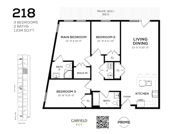 218 Floor Plan at 829 Garfield, Jersey City, NJ