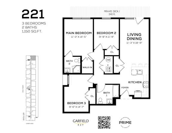221 Floor Plan at 829 Garfield, Jersey City New Jersey