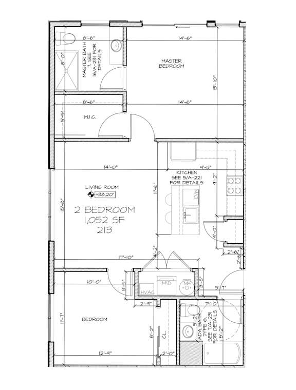Floor Plan  2 bed 2 bath at Crossroads 389 Apartments, New Jersey, 07601