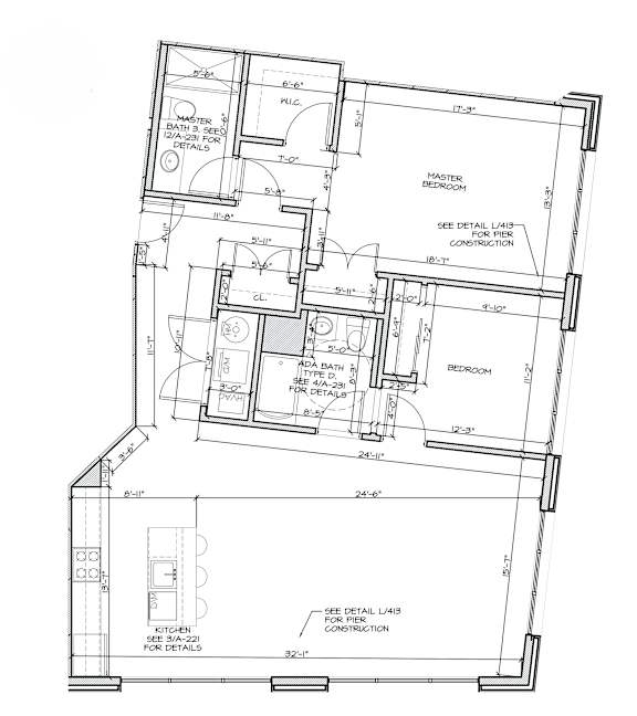 Floor Plan  2 bed 2 bath F at Crossroads 389 Apartments, New Jersey, 07601