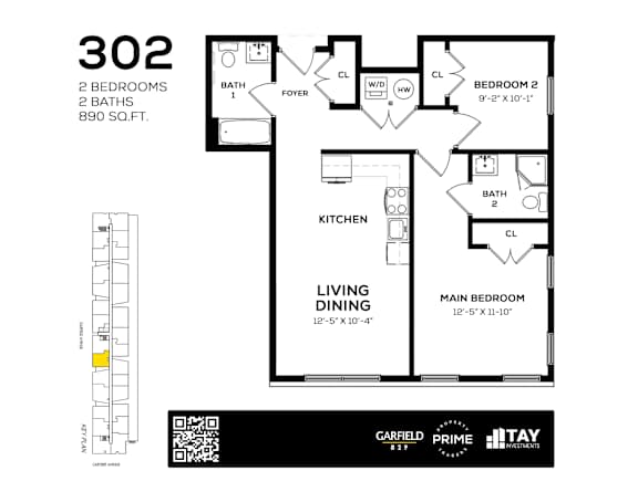 302 Floor Plan at 829 Garfield, Jersey City, NJ