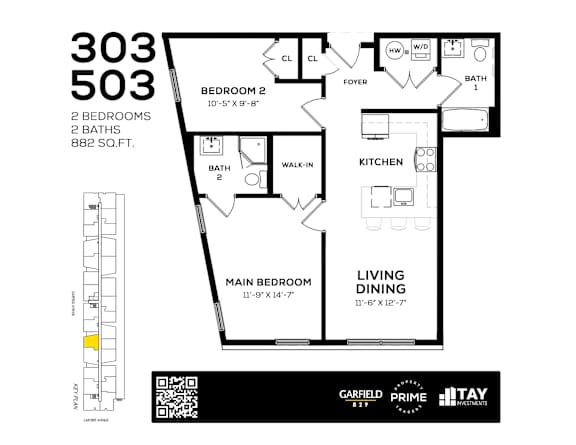 303 Floor Plan at 829 Garfield, New Jersey, 07305