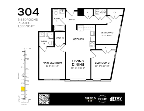 304 Floor Plan at 829 Garfield, Jersey City, NJ 07305