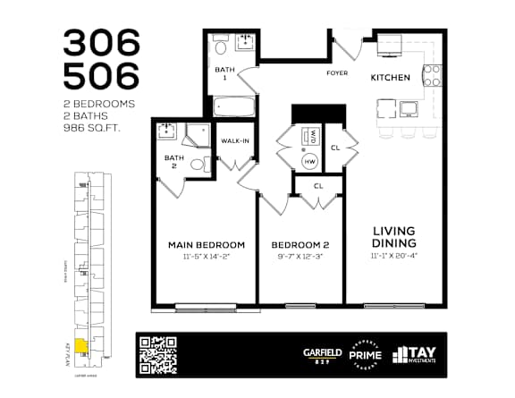 306 Floor Plan at 829 Garfield, Jersey City, NJ, 07305
